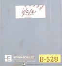 Boyar Schultz-Boyar Shultz 6-18 Grinder, Install Operations Maintenance Assemblies and Electrical Schematics Manual 1959-6-18-618-05